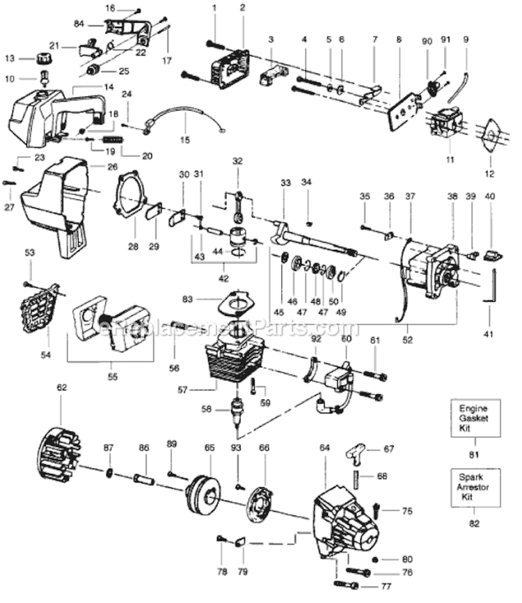 Page D Diagram and Parts List for GTI16  Weed Eater Trimmer